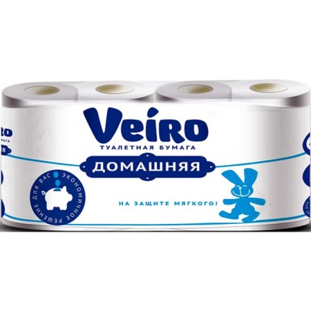 Veiro toilet paper, homemade, white, 2 layers, 8 rolls