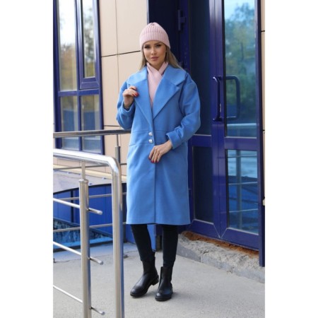 Female coat, size 46, blue color-4