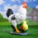 Garden figure "Chicken with chickens" 17x25x33cm