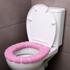 Soft cover on the lid and seat of the toilet (pink)