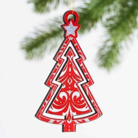 Wooden suspension on the “Christmas tree” substrate 5.7 x 9.2 cm.-1