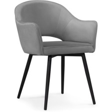 Chair on a metal frame Ouster MR-11 metal/velor, black/gray 60x58x81 cm