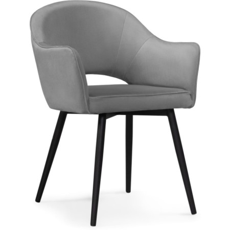 Chair on a metal frame Ouster MR-11 metal/velor, black/gray 60x58x81 cm