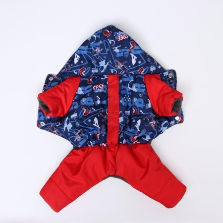 Zimovye jumpsuit for animals "Skier", S (DS 20-22, Osh 24-26, OG 32-34 cm), Mix-6