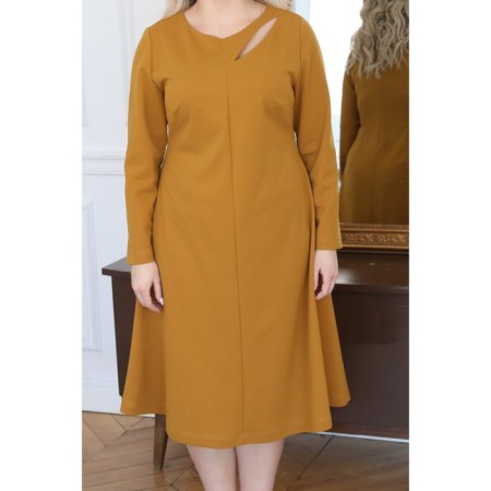 Female dress, size 62, mustard color-9