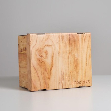 Gift folding box, packaging, "wood", 31.2 x 25.6 x 16.1 cm-2