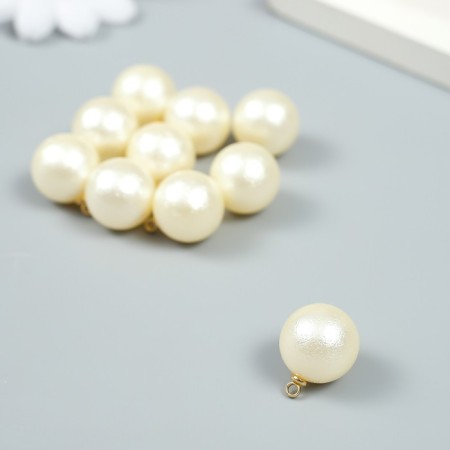 Decor for creativity plastic "Pearl of a rough ball with a loop" set 10 pcs d = 1.6 cm