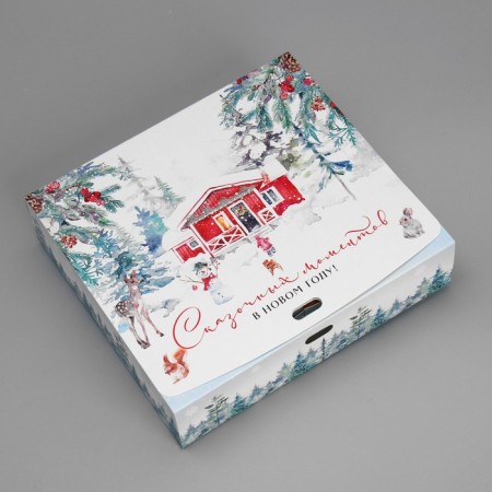 Gift Box "Fairytale New Year", 20 x 18 x 5 cm, without tape, New Year-1