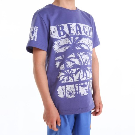 T -shirt for a boy, indigo color, height 140cm-1