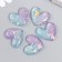 Decor for creativity plastic "Hearts with glitter" lilac-blue 2.8x2.4 cm