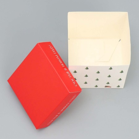 Folding box "Happiness in the New Year", 10 x 10x 10 cm, New Year-2