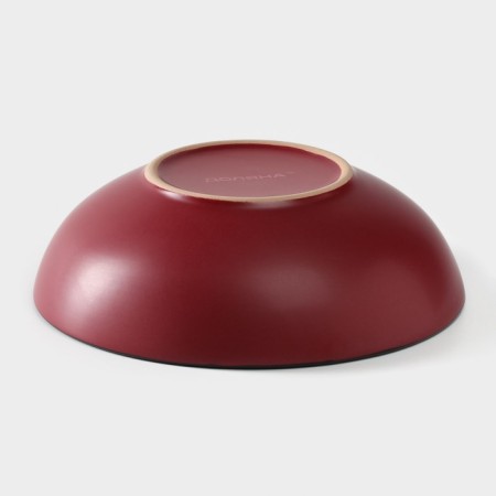 Miga ceramic shade "Vanilla", 700 ml, d = 18 cm, burgundy color-2