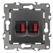 Double audio socket, ip20, era12, graphite