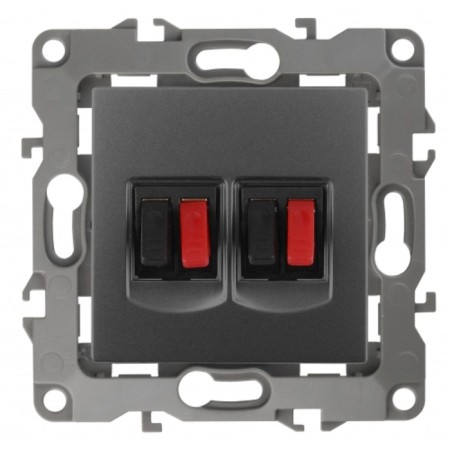 Double audio socket, ip20, era12, graphite