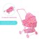 Stroller for puppets "Rainbow" universal, with a bag, metal frame, mix