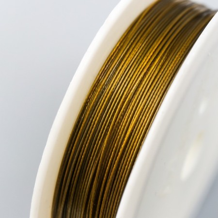 Nylon needlework wire d - 0.45 mm, 10 m gold-2