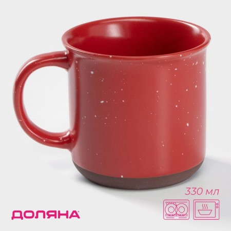 Mug ceramic shares "CLUO", 330 ml, red color