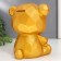 Piggy bank Plastic "Bear with Heart" gold 14.5x14x17 cm