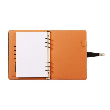 Organizer on the rings, A5 format, 90 sheets, line, with a knife, cover of the leather mix-8