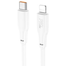 Hoco X93, Type -C - Lightning, 1 m, fast charging, data transfer, TPE, White