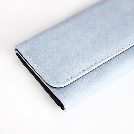 Women's wallet on the button, blue color-2