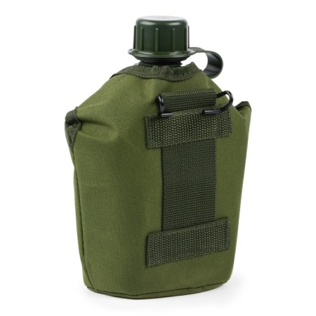 Hiking flask "Adventure", with a 1l cover, plastic, aluminum mug-2