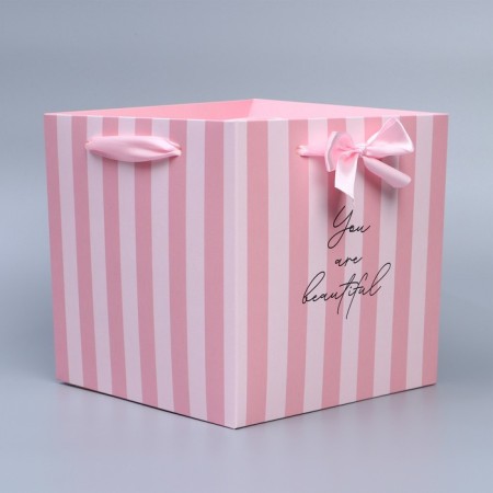 Box with ribbons "You are beautiful", 19 × 19 × 19 cm-3