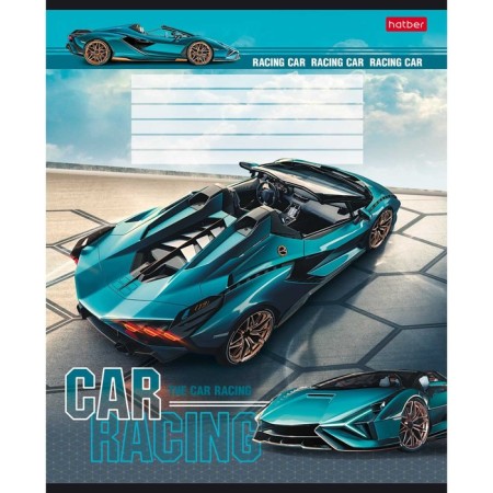 Notebook 18 sheets in a cage, "I love races", cover coated cardboard, rounded corners, block 65g/m2, 5v mix-3