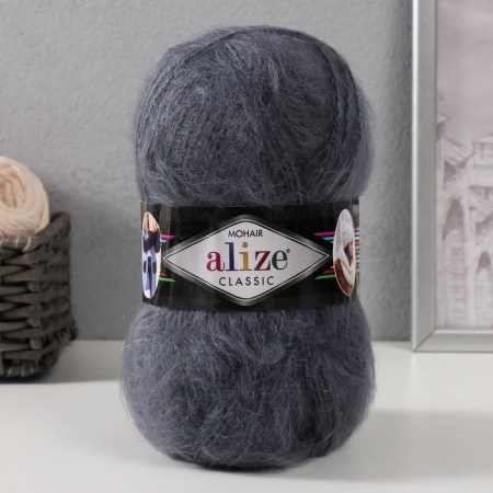 Yarn "Mohair Classic" 25% moher, 24% wool, 51% acrylic 200m/100g (87 coal-gray)