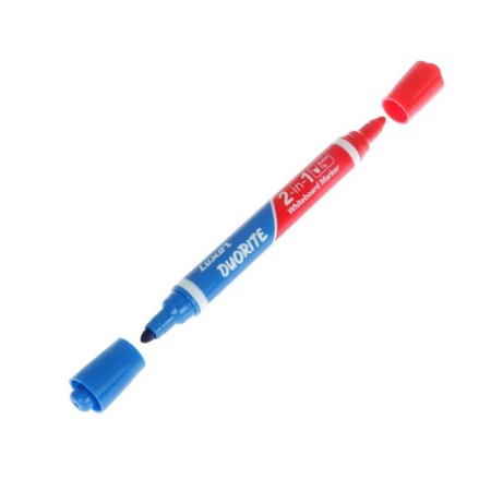 Marker for white boards Luxor Duorite, 1-3 mm, bilateral, bullet, blue/red-3