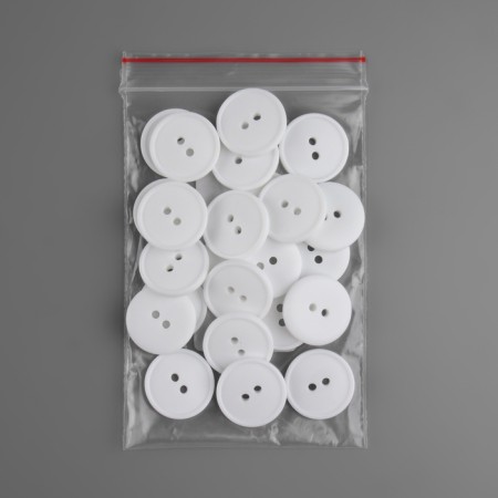 Button, 2 punctures, d = 20 mm, white color-3