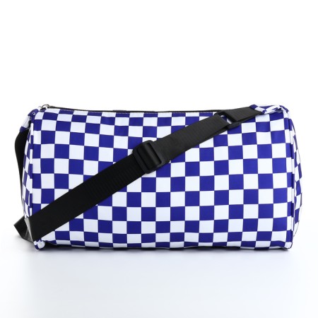 Sports bag with lightning, long belt, white/blue color-1