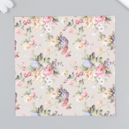 A set of scrapbooking paper 12 sheets 12 designs "summer flowering" 160 grams 15.2x15.2 cm-3