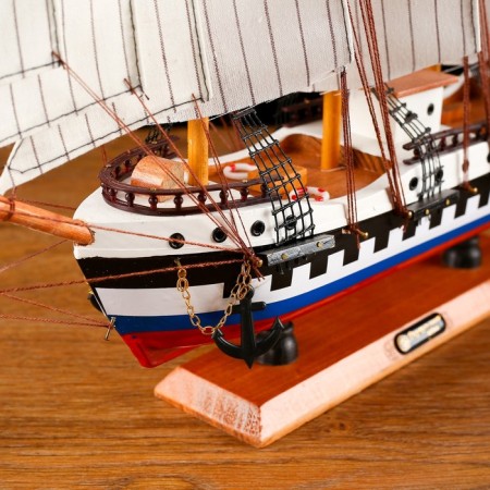 Souvenir medium -sized "Kalhas" ship, sides of a tricolor, white sails, mix, 50x45x9 cm-3