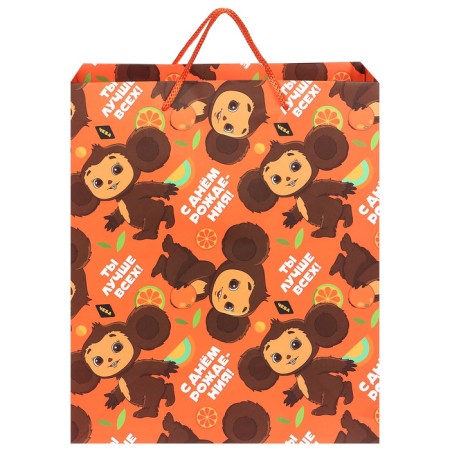 Gift package “You are the best”, 23x27x11.5 cm, packaging, Cheburashka-1