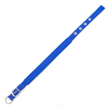 Collar "Comfort" Combined (polyester, artificial leather), 45 x 2 cm, Osh 30-39 cm, blue 609-4