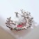 Brooch "Empress" crescent, white-red color in silver