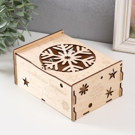 Casket "Snowflake" Natural 13x17x8 cm (set of 6 parts)-2