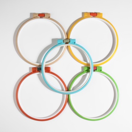 Cross -embroidery set: canvas without a beige pattern, 30 × 40 cm, hoop d = 16 cm, color mix-4