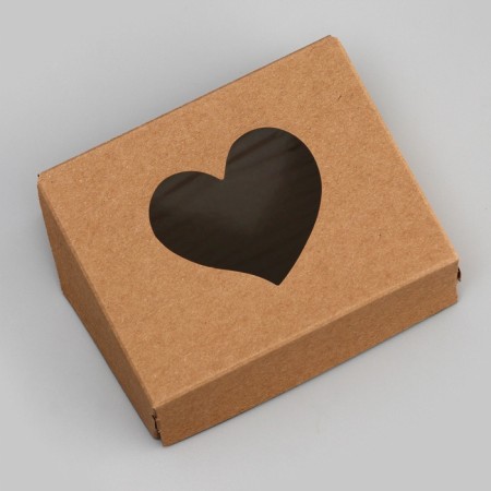 Folding box "Hearts", craft, 10 x 8 x 3.5 cm-2