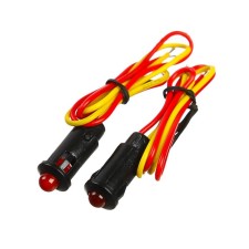 Indicator LED F8 12 V, with wire, red