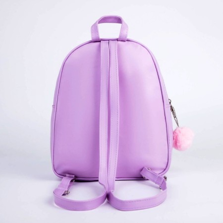 Open -leather backpack "Unicorn", with Plush pocket, 27x23 x 10 cm-3
