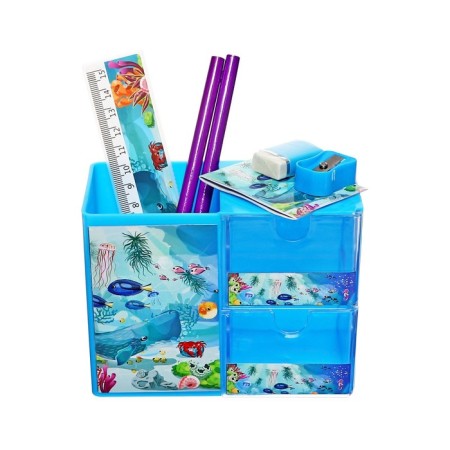 Set of desktop stationery, 6 items, Calligrata "Sea"-1