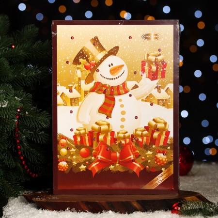 Advent calendar with mini tiles made of milk chocolate "Snowman", 50 g