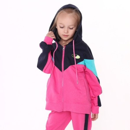 Suit for a girl (sweatshirt/pants), fuchsia color, height 86-92cm-4