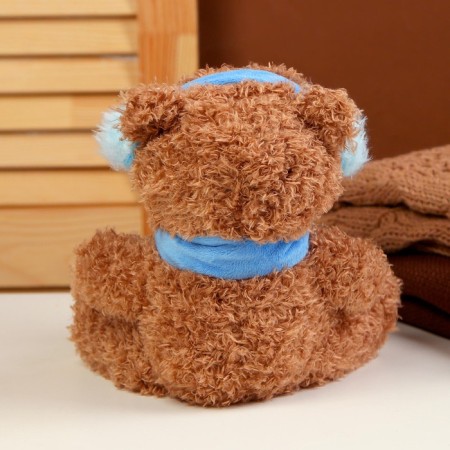 Soft toy "Bear", winter, 16 cm, brown color-3