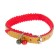 The collar is decorated with synthetic winterizer, with bells, 28 x 1 cm, yellow