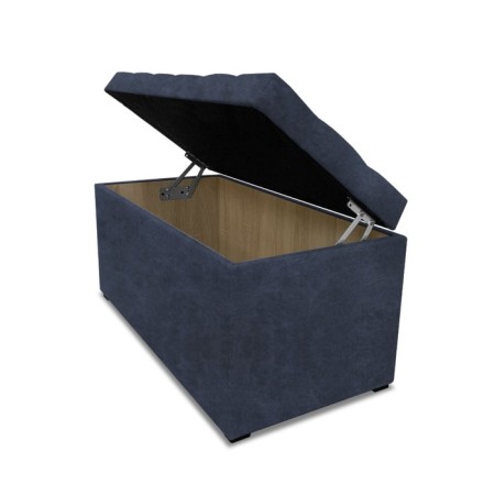 Puff with a lid and weighting, 800 × 400 × 420 mm, Dakota velor, Denim color-1