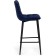 Hilly stool for metal/velor, black/blue 43x42x93 cm