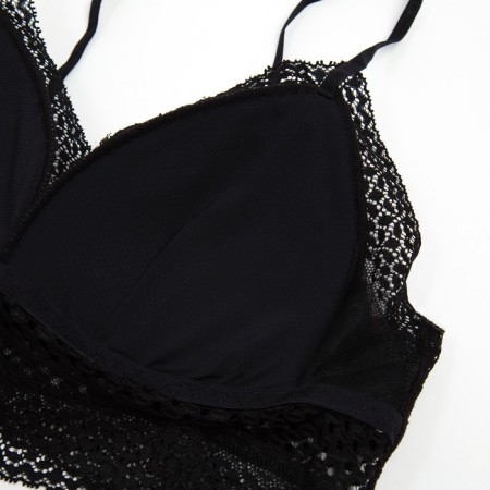 Lower linen women: top and panties, black color, size 42-44-3